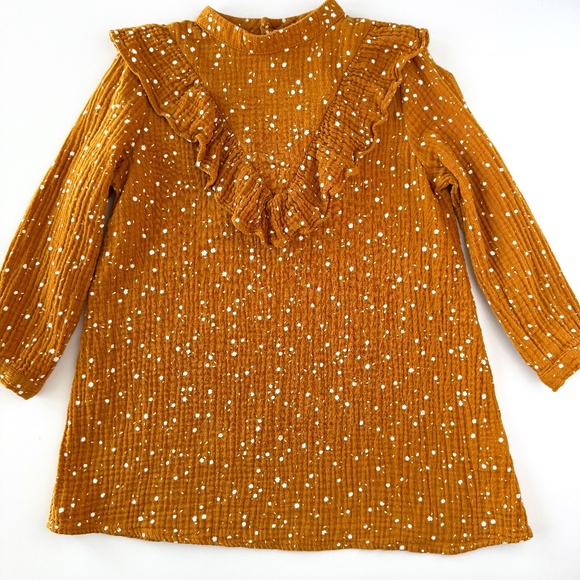 Rylee + Cru Marigold Ruffle Cotton Muslin Star Dress size 4-5Y